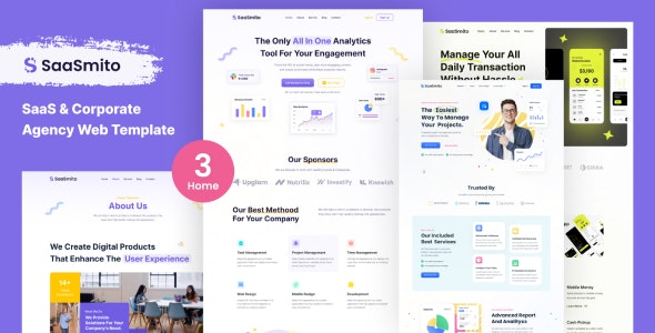 SasSmito – SaaS  Corporate Agency Website Figma Template