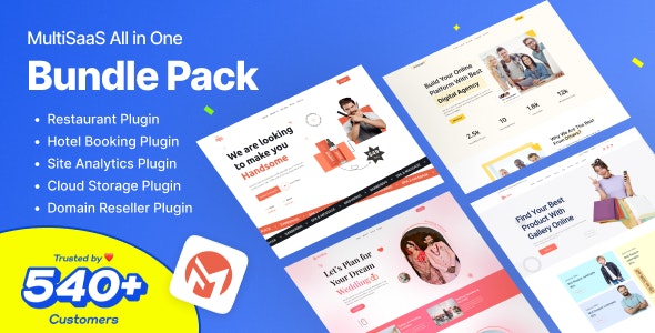 MultiSaas Bundle Pack – Multi-Tenancy Multipurpose Website Builder (Saas) 2.5.0