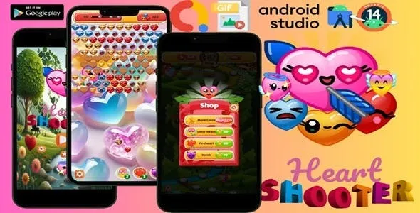 Heart Shooter Game – Android Studio Project with AdMob Ads