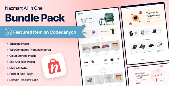 Nazmart Bundle Pack – Multi-Tenancy eCommerce Platform (SAAS) 2.6.0