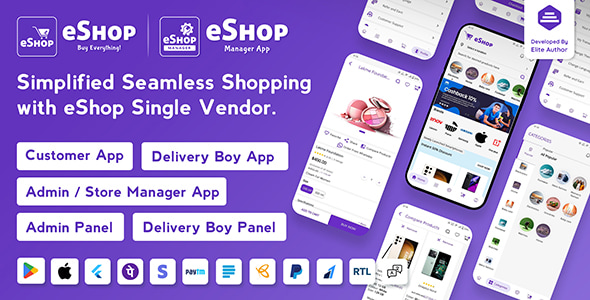 eShop- eCommerce Single Vendor App | Shopping eCommerce App with Flutter 4.4.4
