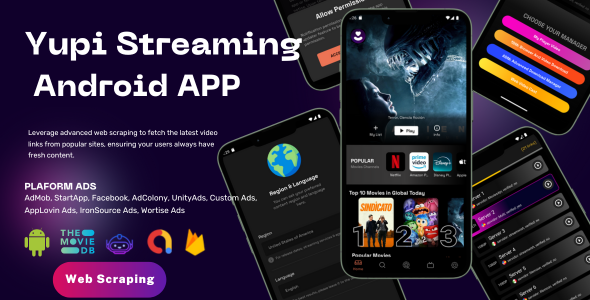 YupiStream Pro – TV & Movie Scraper with SaaS Multi-App Panel 2.0