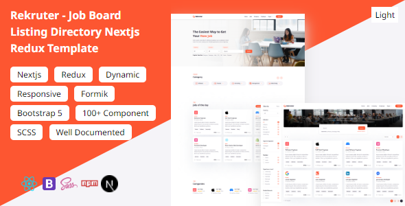 Rekruter – Job Board Listing Directory Nextjs Redux Template