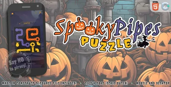 Spooky Pipes Puzzle – HTML5 Puzzle game