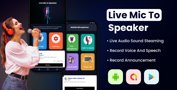 Live Mic To Speaker – Bluetooth Mic To Speaker – Live Mobile Mic – Mic Amplifier