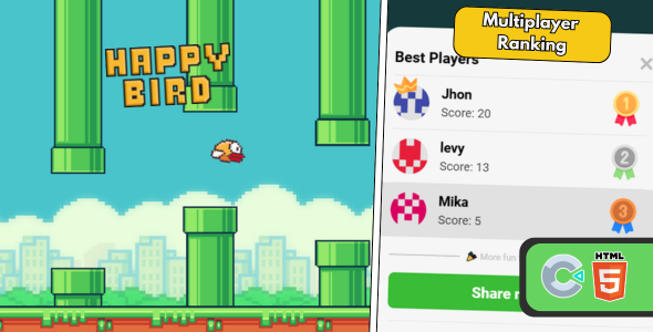 Happy Bird – HTML5 Game (Ranking)