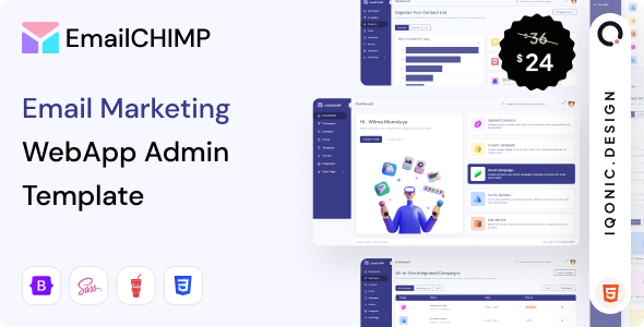 EmailChimp – Marketing Tool Admin Template (VueJS, Laravel, HTML)