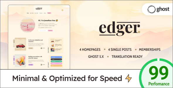 Edger – Modern & Lightweight Blog for Ghost