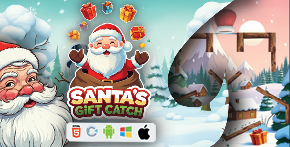 Santas Gift Catch – Construct 3 Game (HTML5, AdMob, C3P)
