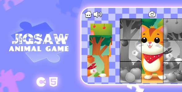 Jigsaw Animal – HTML5 Educational Game – Construct 3