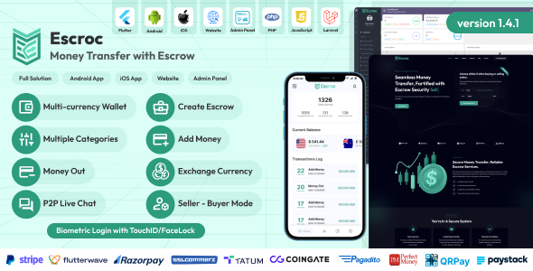 Escroc – Money Transfer with Escrow Full Solution 1.5.0
