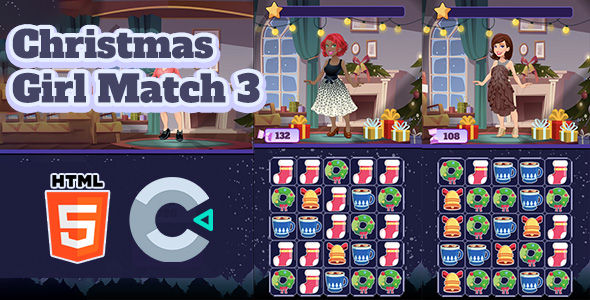 Christmas Girl Match 3 – HTML5 Game – C3P