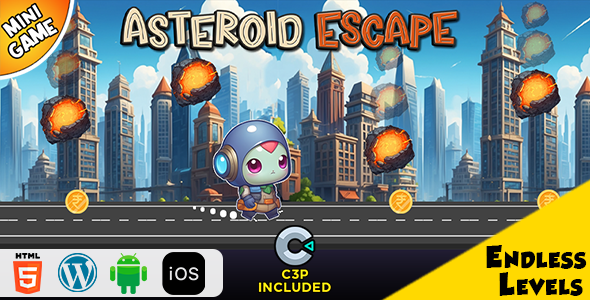 Asteroid Escape HTML5 Construct 3 Game
