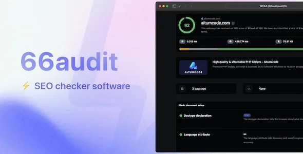 66audit – SEO audits Software [Extended License] 1.2.0