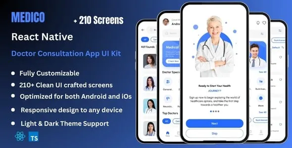Medico Pro – Doctor Appointment Booking & Consultation React Native CLI App Ui Kit