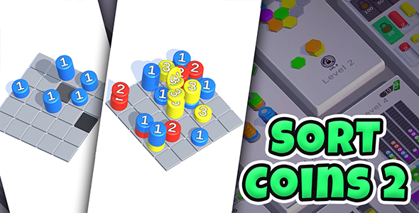 Sort Coins 2 – HyperCasual Puzzle Game – Unity