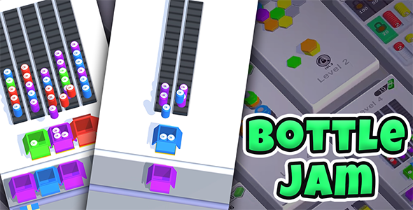 Bottle Jam – HyperCasual Puzzle Game – Unity
