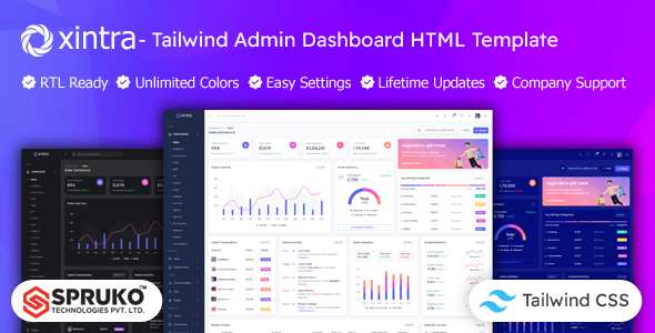 Xintra – Tailwind CSS Admin Dashboard HTML Template