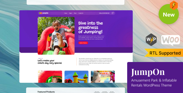 JumpOn – Amusement Park & Inflatable Rentals WordPress Theme