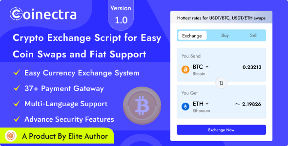 Coinectra – Buy, Sell, Staking and Crypto Currency Exchange Script 2.1