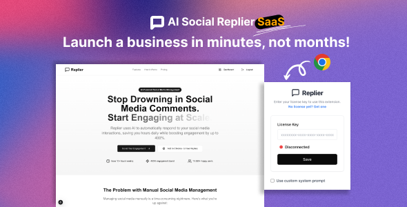 Replier SaaS – AI Content Generator for Social Media 6.0.0