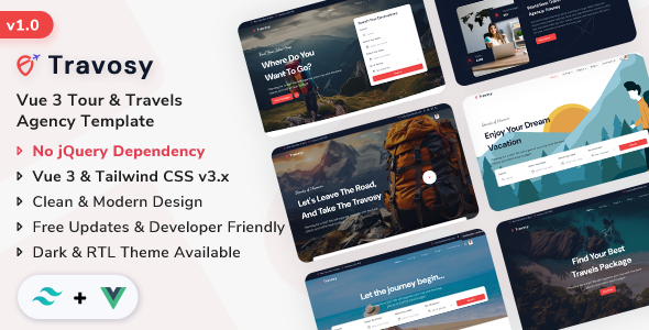 Travosy – Vue 3 Tour & Travels Agency Template