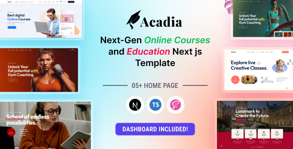 Acadia – University & Online Course React Next js Template