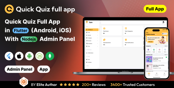 QuickQuiz Full App in Flutter with Node.js Backend | Interactive Quiz App 3.0