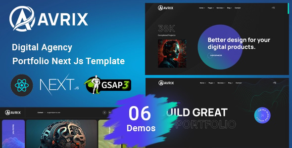 Avrix – Digital Agency React Next Js Template