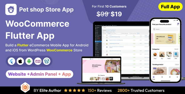Pet Product Store App – E-commerce Store app in Flutter 3.x (Android, iOS) with WooCommerce Full App