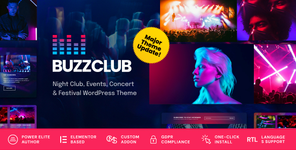 Buzz Club – Night Club, DJ & Music Festival Event WordPress Theme 2.2.0