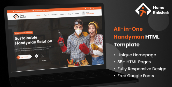 All In One Handyman & Repair Services HTML Template – Home Rakshak
