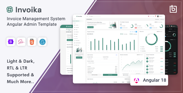 Invoika – Angular 18 Invoice Management Admin Template