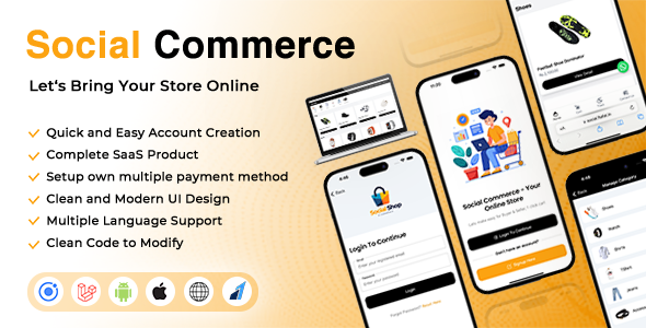 Social Commerce – SaaS Script for Small Sellers & Social Media Store Owners -Android | ios | Laravel