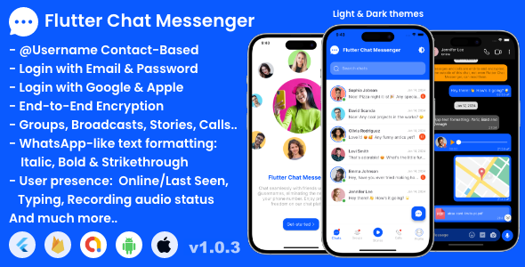 Flutter Chat Messenger | @Username Based | WhatsApp-like features |Groups, Stories, Calls+| Full App 1.0.6