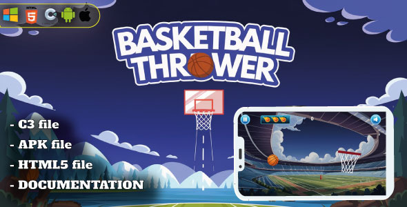 Basketball Thrower – Sports Arcade Game – HTML5, Construct 3