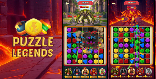 Puzzle Legends – HTML Game – Construct 3 – C3P