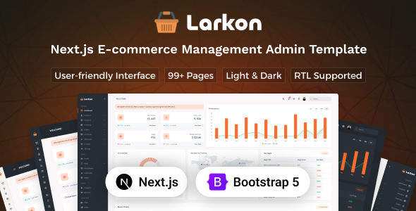 Larkon – Next.js Ecommerce Management Admin & Dashboard Template