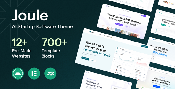 Joule – AI Startup Software Elementor WordPress Theme 1.1