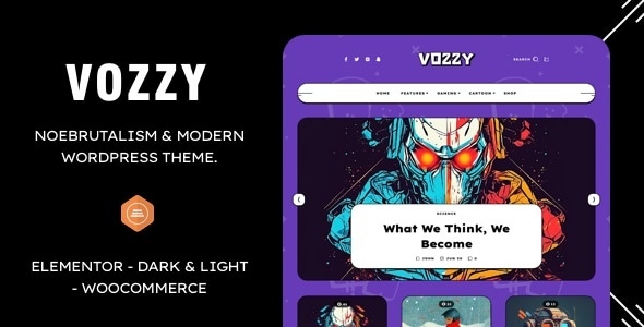 Vozzy – Modern & Neobrutalism WordPress  Theme 1.6