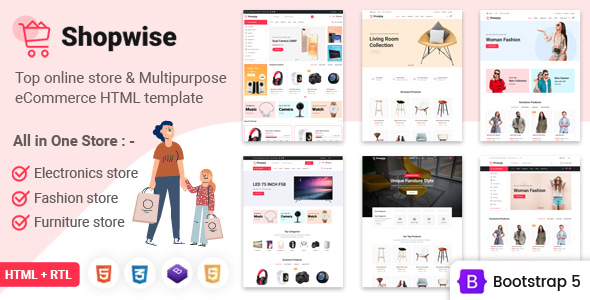 Shopwise – eCommerce Multipurpose Bootstrap 5 HTML Template 1.4