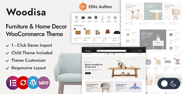 Woodisa – Furniture & Home Decor WordPress WooCommerce Theme
