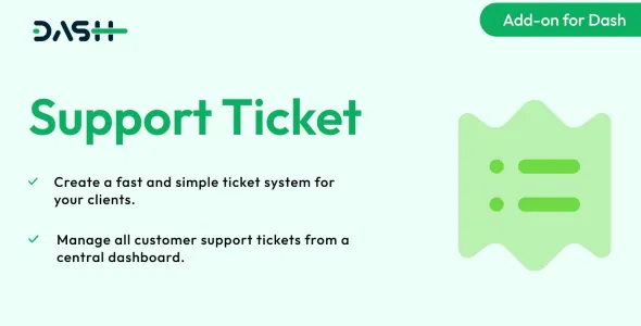 Support Ticket – Dash SaaS Add-on 4.0