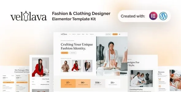 Vellava – Fashion & Clothing Designer Elementor Template Kit