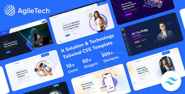 AgileTech – Tailwind CSS Multipurpose IT Solutions & Technology Template