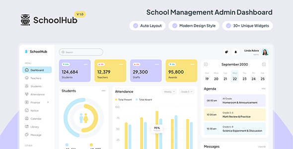 SchoolHub – School Management Dashboard Figma Template