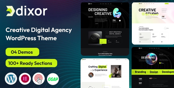 Dixor – Creative Digital Agency WordPress Theme 2.0