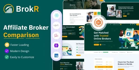 BrokR – React Next JS Affiliate Broker Comparison Template