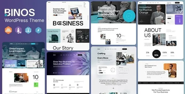 Binos – Business Consulting & Marketing WordPress Elementor Theme