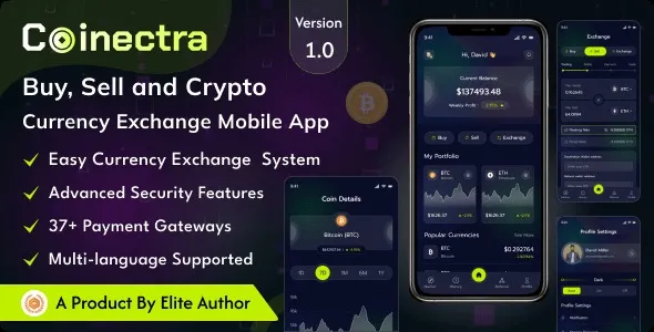 Coinectra – Buy, Sell and Crypto Currency Exchange Flutter App (Android, iOS)